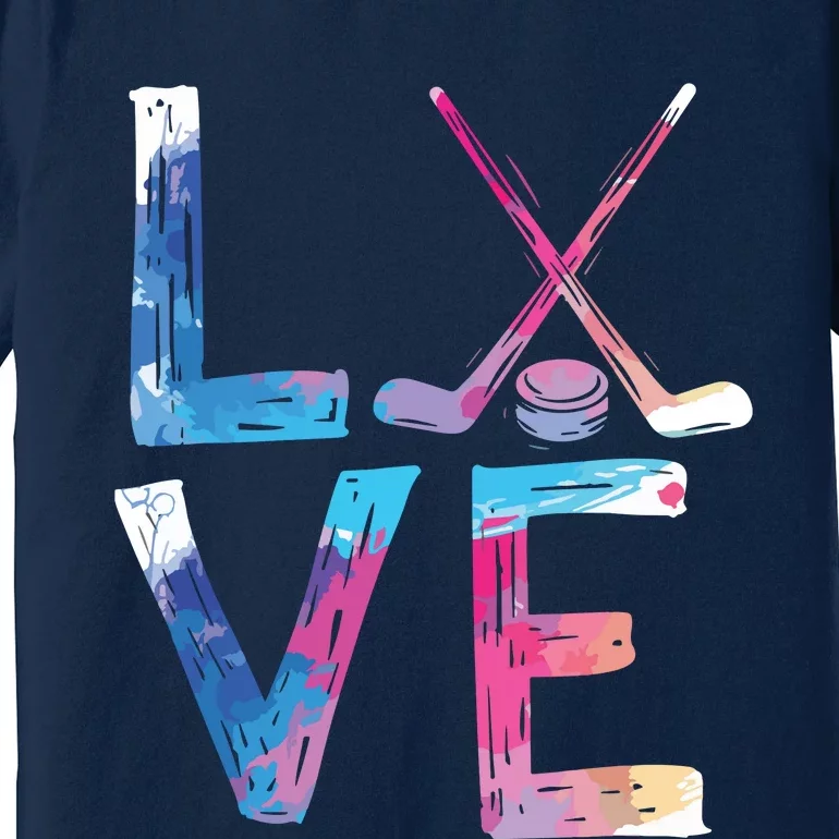 Love Ice Hockey Gifts Womens Ice Hockey Premium T-Shirt