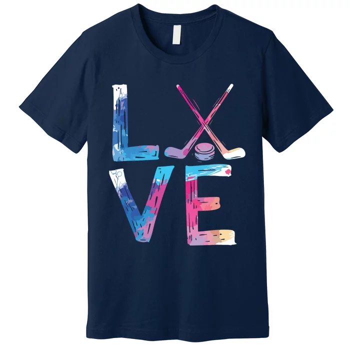 Love Ice Hockey Gifts Womens Ice Hockey Premium T-Shirt