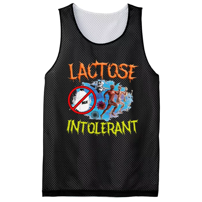 Lactose Intolerant Ironic Sarcastic Funny Humor Cringe Meme Mesh Reversible Basketball Jersey Tank