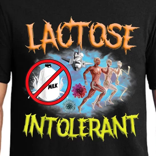 Lactose Intolerant Ironic Sarcastic Funny Humor Satire Retro Pajama Set