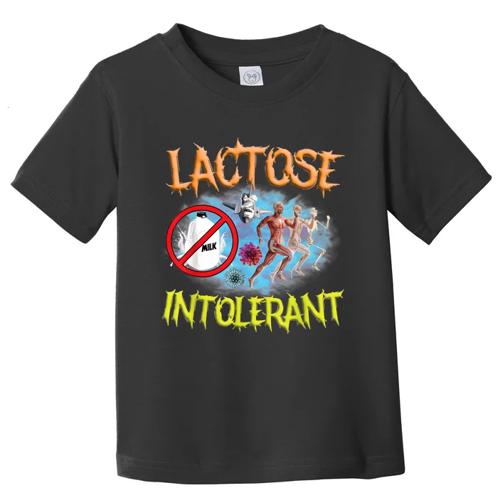 Lactose Intolerant Ironic Sarcastic Funny Humor Satire Retro Toddler T-Shirt