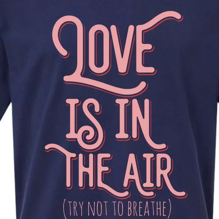 Love Is In The Air Funny Valentnes Day Sueded Cloud Jersey T-Shirt