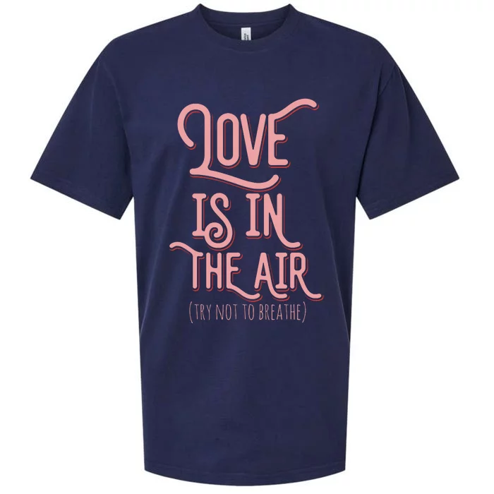 Love Is In The Air Funny Valentnes Day Sueded Cloud Jersey T-Shirt