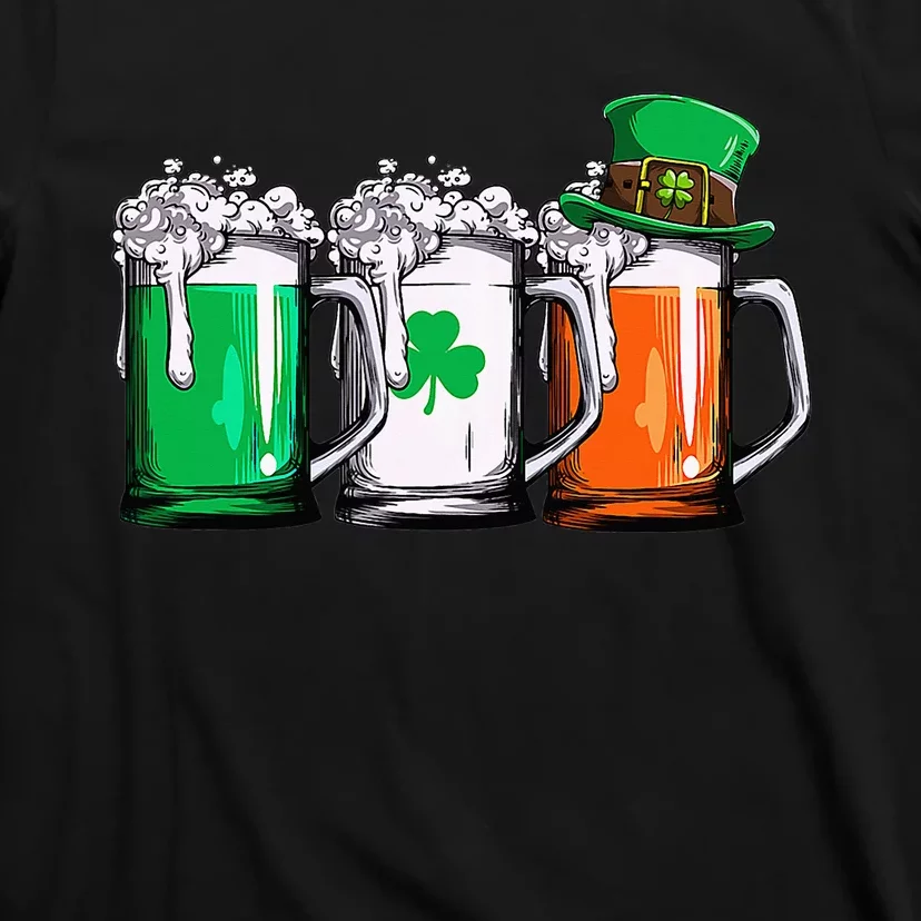 Leprechaun Irish Ireland Flag Beer St Patricks Day T-Shirt