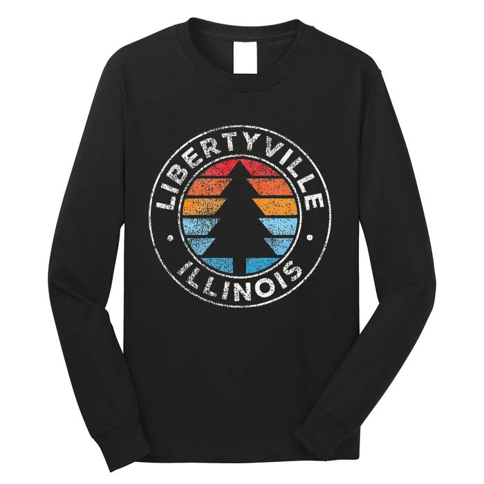 Libertyville Illinois Il Vintage Graphic Retro 70s Long Sleeve Shirt