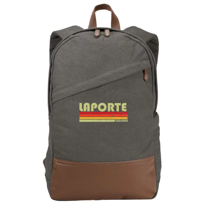 Laporte In Indiana Funny City Home Roots Cotton Canvas Backpack