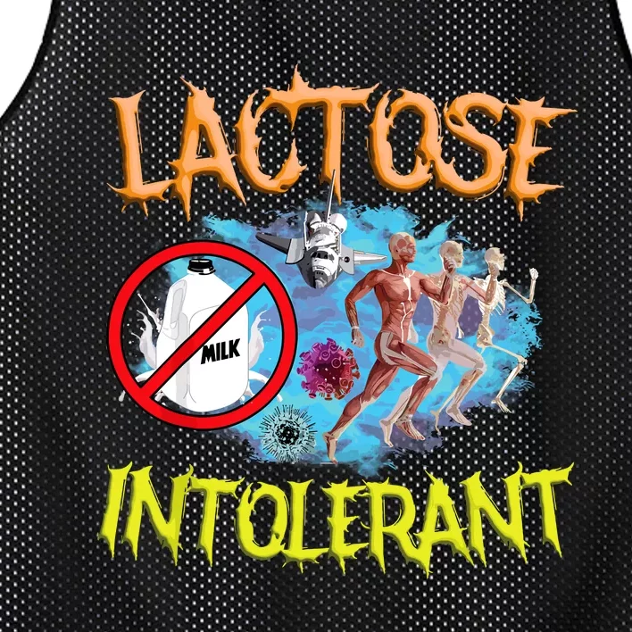 Lactose Intolerant Ironic Sarcastic Funny Humor Cringe Meme Mesh Reversible Basketball Jersey Tank