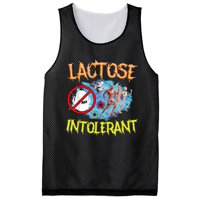 Lactose Intolerant Ironic Sarcastic Funny Humor Cringe Meme Mesh Reversible Basketball Jersey Tank