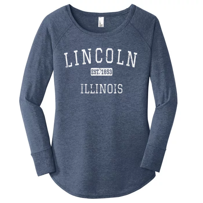 Lincoln Illinois Il Vintage Women's Perfect Tri Tunic Long Sleeve Shirt