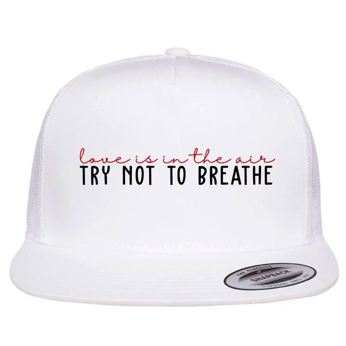 Love Is In The Air Try Not To Breathe Funny Valentine Flat Bill Trucker Hat