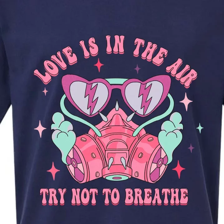 Love Is In The Air Try Not To Breathe Cute Anti Valentines Sueded Cloud Jersey T-Shirt