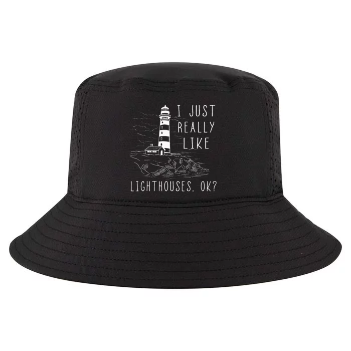 Lighthouse I Just Really Like Lighthouses Seaside Boating Cool Comfort Performance Bucket Hat