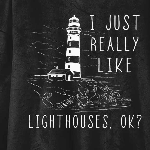 Lighthouse I Just Really Like Lighthouses Seaside Boating Hooded Wearable Blanket