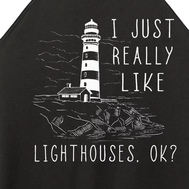 Lighthouse I Just Really Like Lighthouses Seaside Boating Women’s Perfect Tri Rocker Tank