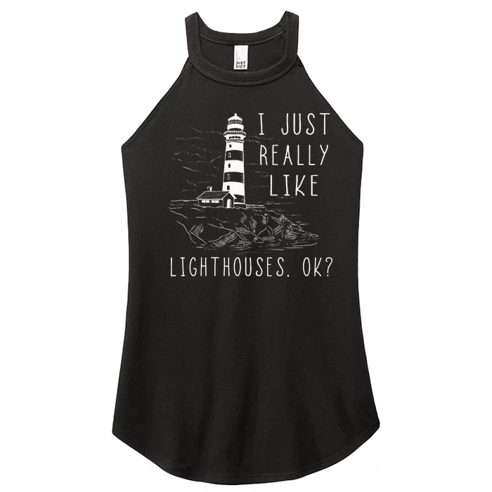 Lighthouse I Just Really Like Lighthouses Seaside Boating Women’s Perfect Tri Rocker Tank