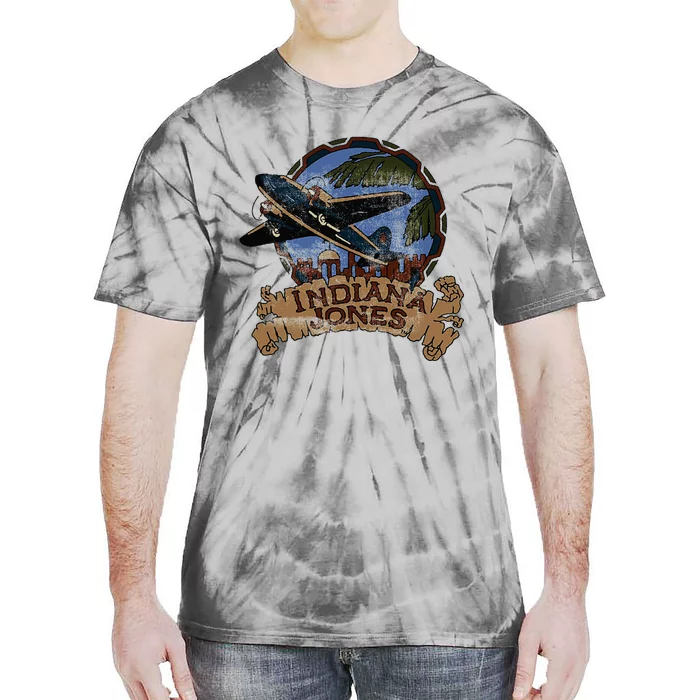 Lucasfilm I.N.D.I.A.N.A J.O.N.E.S Adventure Plane Vintage Tie-Dye T-Shirt