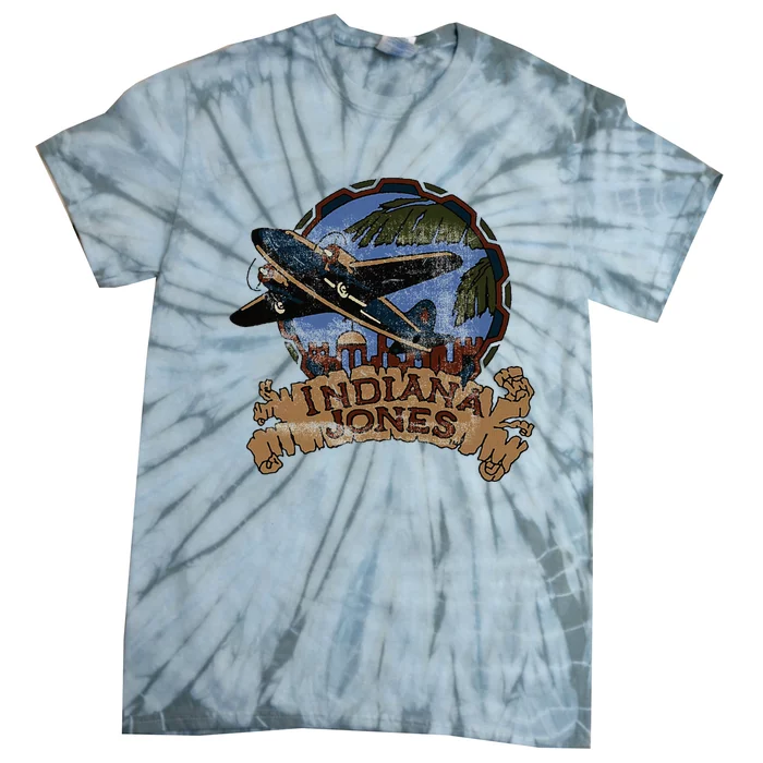 Lucasfilm I.N.D.I.A.N.A J.O.N.E.S Adventure Plane Vintage Tie-Dye T-Shirt