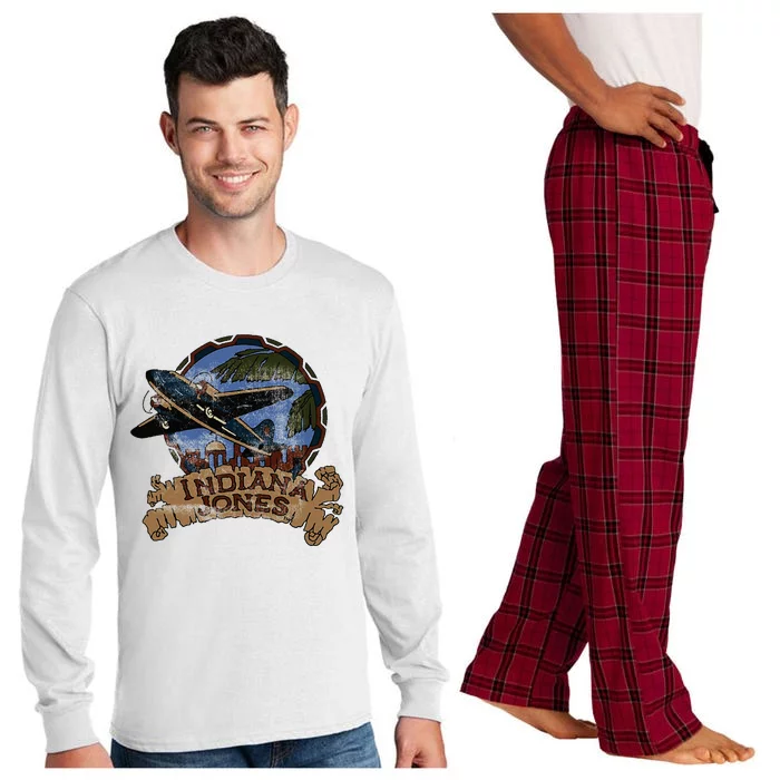 Lucasfilm I.N.D.I.A.N.A J.O.N.E.S Adventure Plane Vintage Long Sleeve Pajama Set