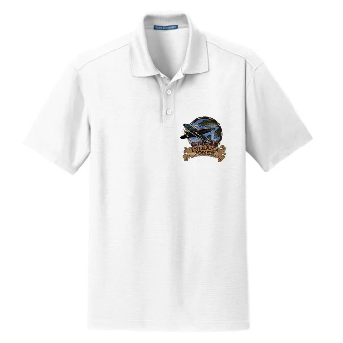 Lucasfilm I.N.D.I.A.N.A J.O.N.E.S Adventure Plane Vintage Dry Zone Grid Performance Polo