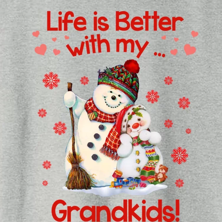 Life Is Just Better When IM With My Grand Snow Gift Cute Gift Women's Crop Top Tee