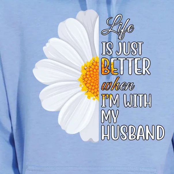 Life Is Just Better When I'm With My Husband Sunflower Unisex Surf Hoodie