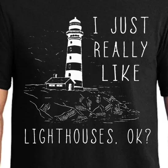 Lighthouse I Just Really Like Lighthouses Seaside Boating Pajama Set