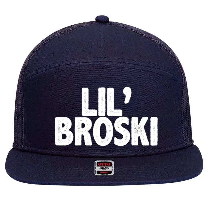 lil' broski 7 Panel Mesh Trucker Snapback Hat