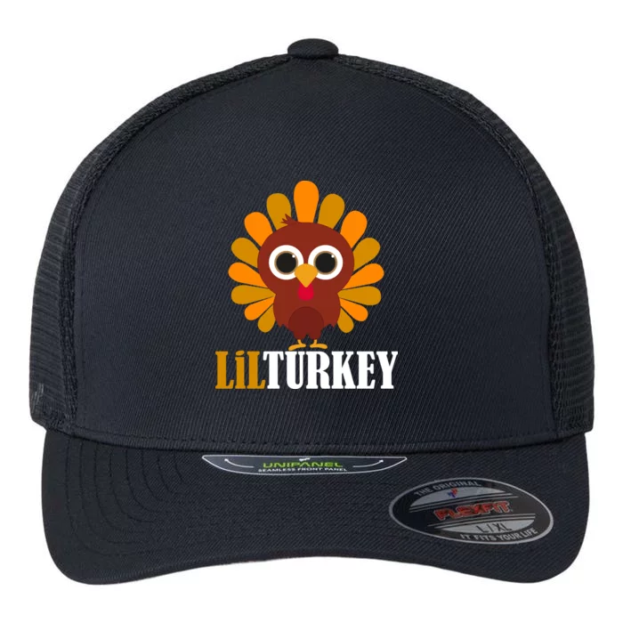 Lil Turkey Cute Thanksgiving Flexfit Unipanel Trucker Cap