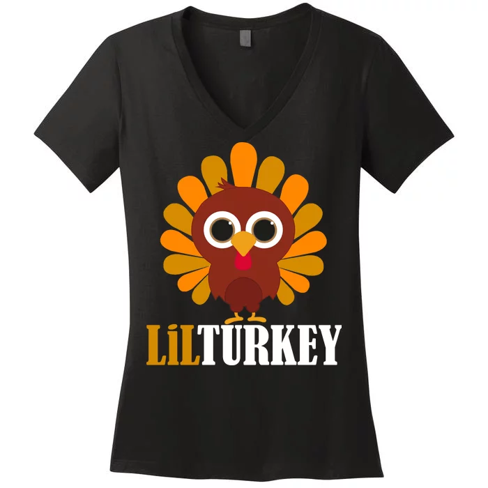 Lil Turkey Cute Thanksgiving Women's V-Neck T-Shirt