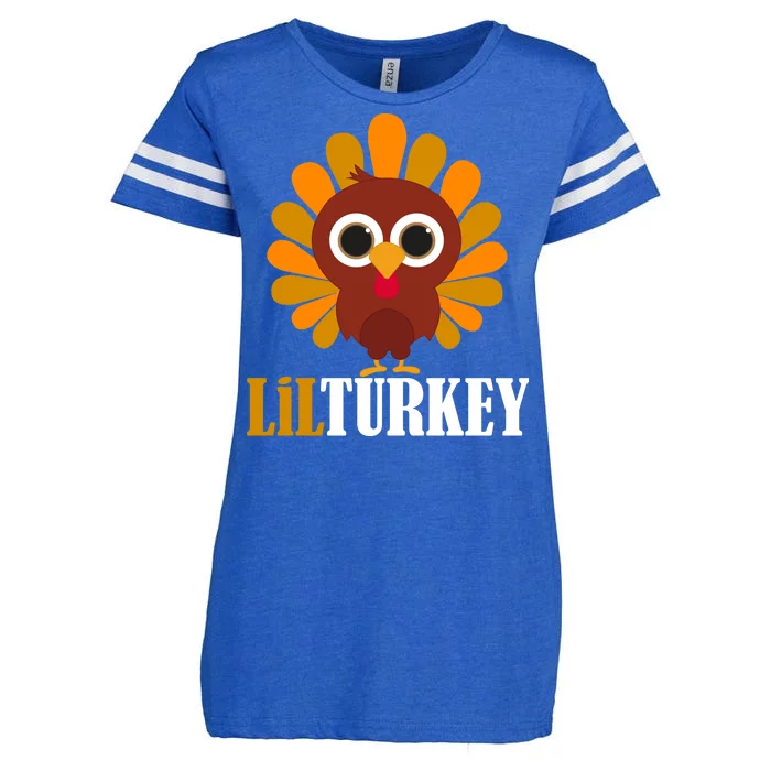 Lil Turkey Cute Thanksgiving Enza Ladies Jersey Football T-Shirt