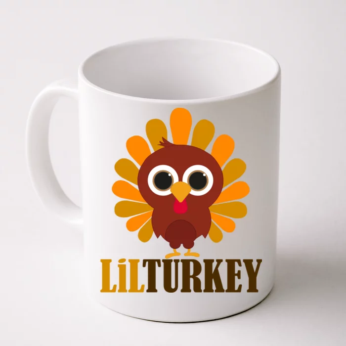 Lil Turkey Cute Thanksgiving Front & Back Coffee Mug