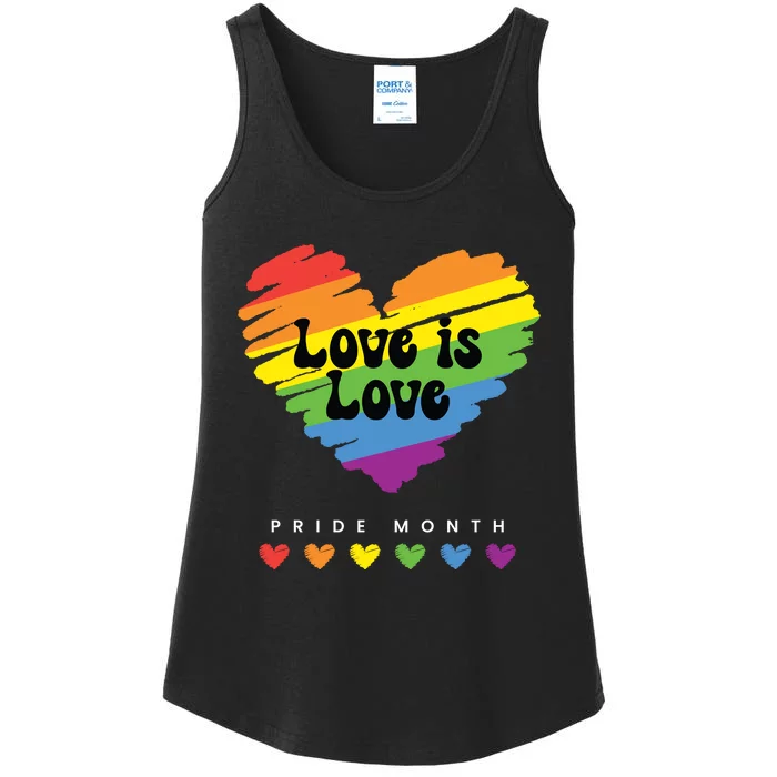 Love Is Love Pride Month Graphic Ladies Essential Tank