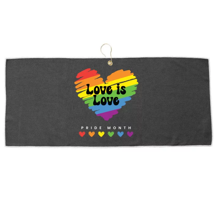 Love Is Love Pride Month Graphic Large Microfiber Waffle Golf Towel