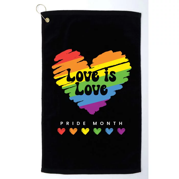 Love Is Love Pride Month Graphic Platinum Collection Golf Towel