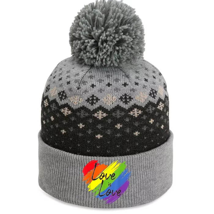 Love Is Love Gay Pride Month Cute Lgbtq Rainbow Pride Great Gift The Baniff Cuffed Pom Beanie