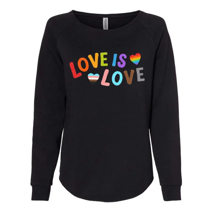 Love Is Love Pride Month LGBTQ Peace No Hate Classic Womens California Wash Sweatshirt