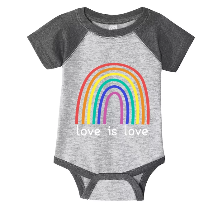 Love Is Love Rainbow Pride Month Infant Baby Jersey Bodysuit