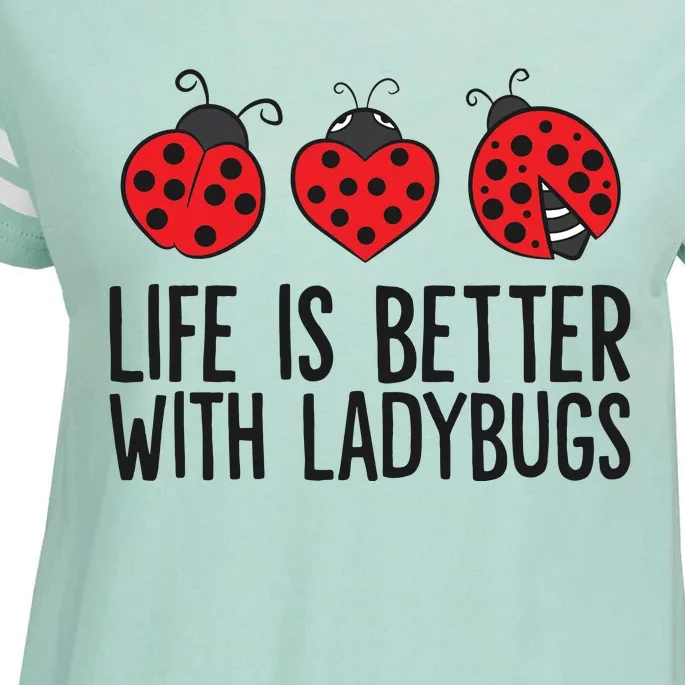 Ladybug Insects Life Is Better With Ladybugs Enza Ladies Jersey Football T-Shirt