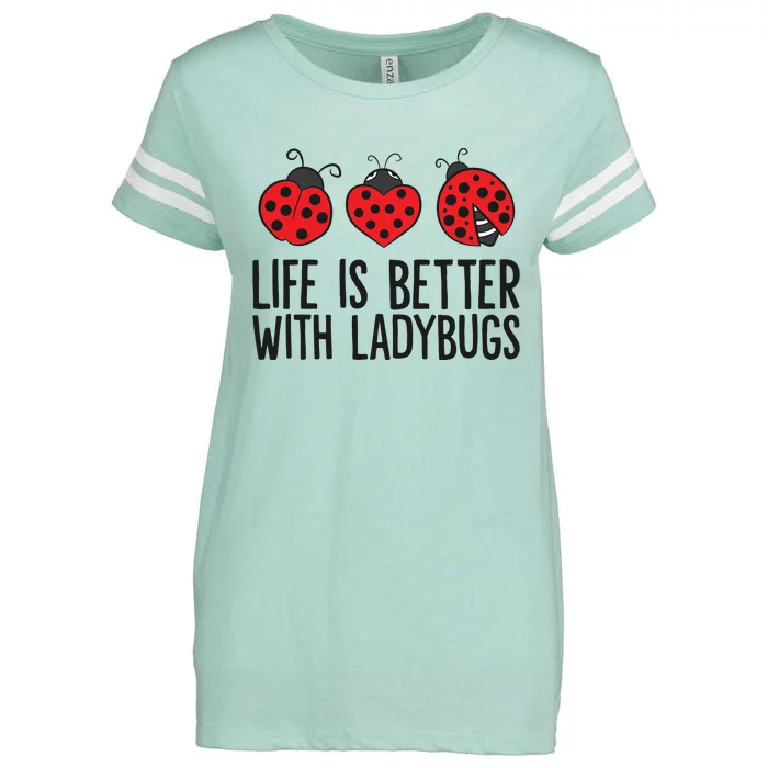 Ladybug Insects Life Is Better With Ladybugs Enza Ladies Jersey Football T-Shirt