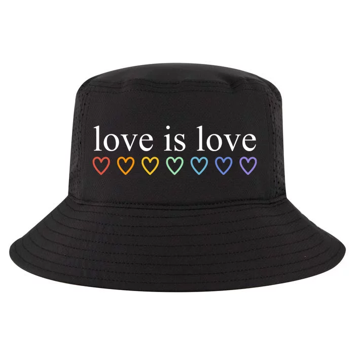 Love Is Love Rainbow Hearts Pride Month Cool Comfort Performance Bucket Hat