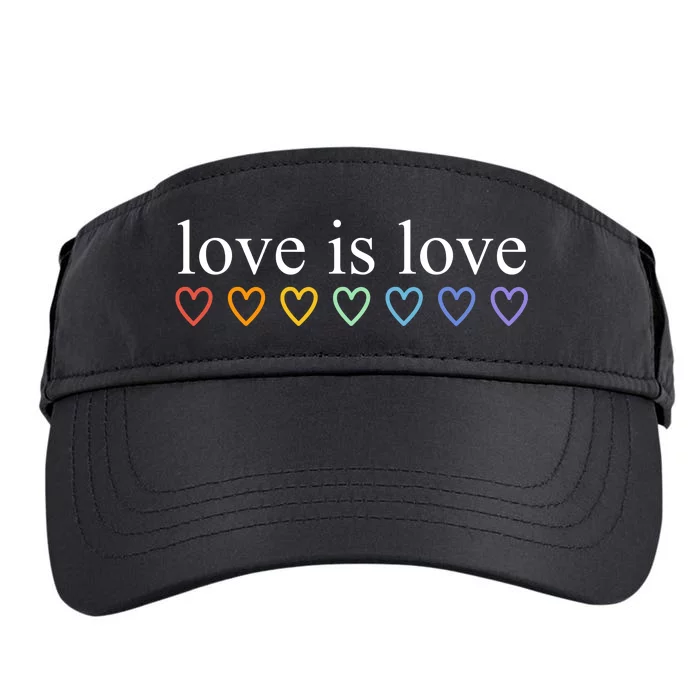 Love Is Love Rainbow Hearts Pride Month Adult Drive Performance Visor