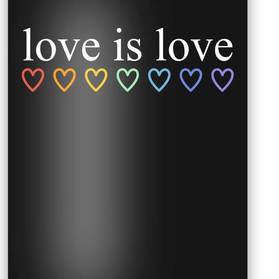 Love Is Love Rainbow Hearts Pride Month Poster