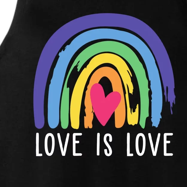 Love Is Love Rainbow LGBTQ Ladies Tri-Blend Wicking Tank