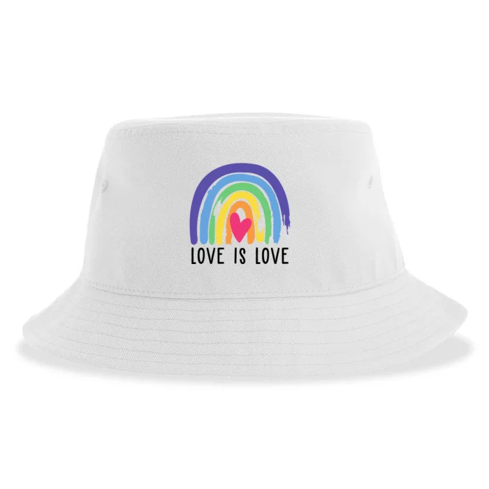 Love Is Love Rainbow LGBTQ Sustainable Bucket Hat