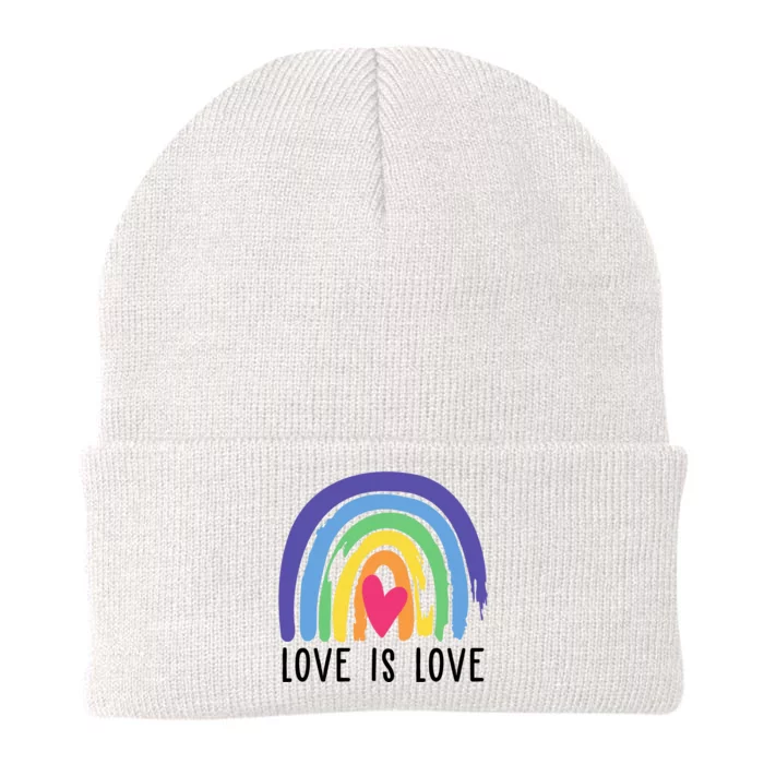 Love Is Love Rainbow LGBTQ Knit Cap Winter Beanie