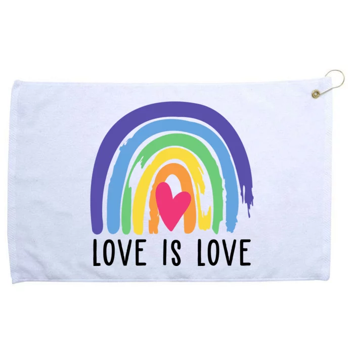 Love Is Love Rainbow LGBTQ Grommeted Golf Towel