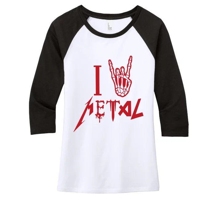 Loudwire I Love Metal Women's Tri-Blend 3/4-Sleeve Raglan Shirt