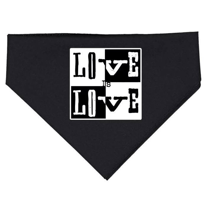 Love IS Love Typography Square USA-Made Doggie Bandana