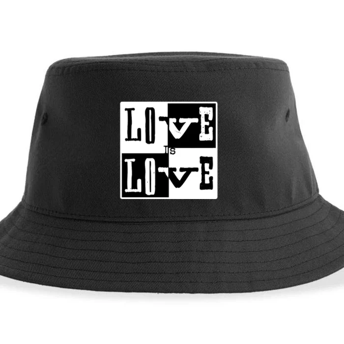 Love IS Love Typography Square Sustainable Bucket Hat