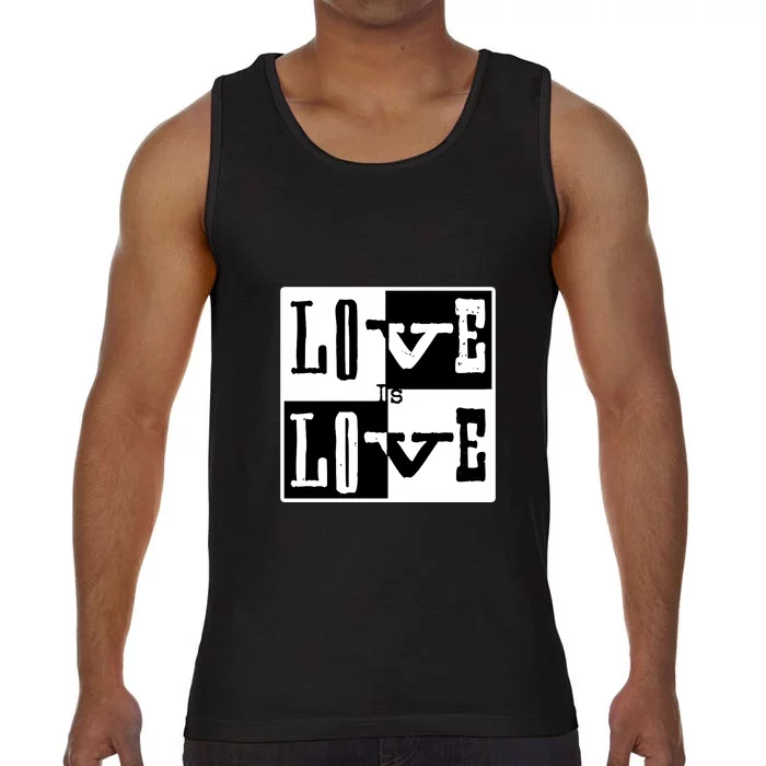 Love IS Love Typography Square Comfort Colors® Tank Top